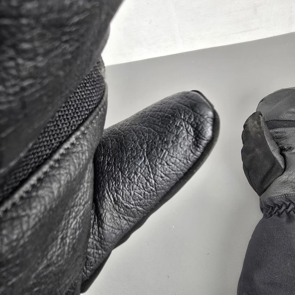 Marmot Primaloft Insulated Mittens Black Leather Palm Winter Snow Gloves Women S